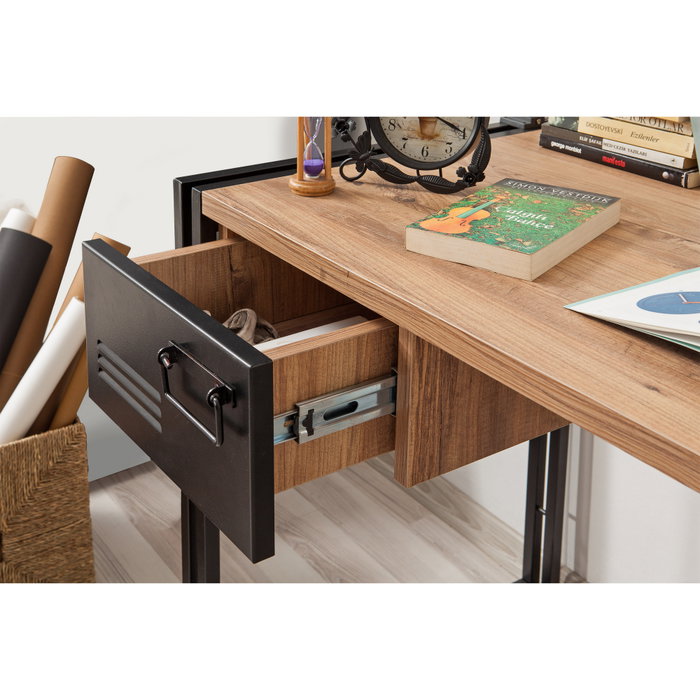 Hanah Home Cosmo Siesta Escritorio de Estudio Pino Atlántico y Negro